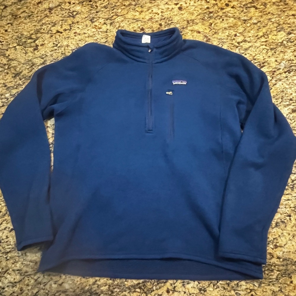 Patagonia‎ Better Sweater Mens Large Blue 1/4 Zip Fleece Pullover Jacket